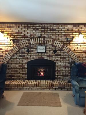 Travis 34 DVL Gas Insert With Arch Panels, Rosario Face And Firebrick Fireback